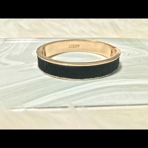 J. Crew Black Calfhair Bangle - thin